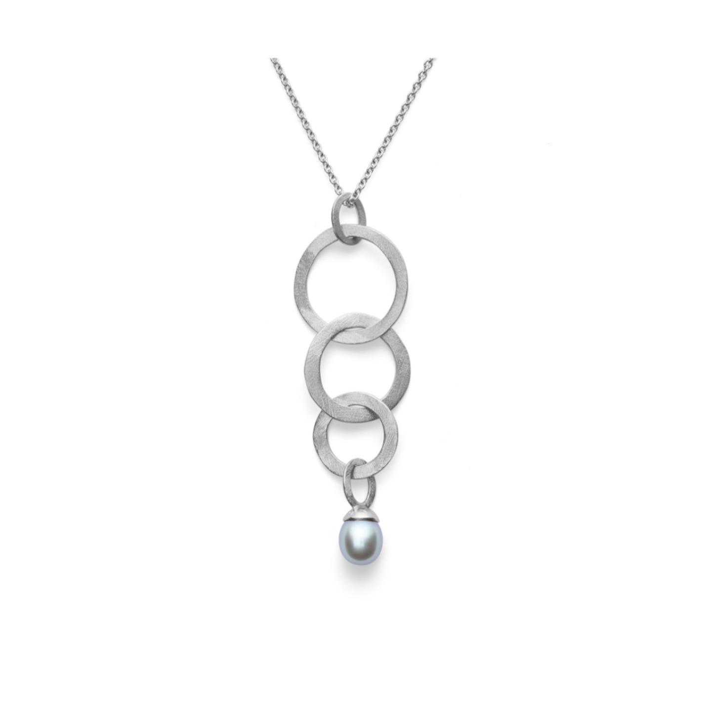 BASTIAN INVERUN - Anhänger | Sterlingsilber | Langer Anhänger mit grauer Zuchtperle