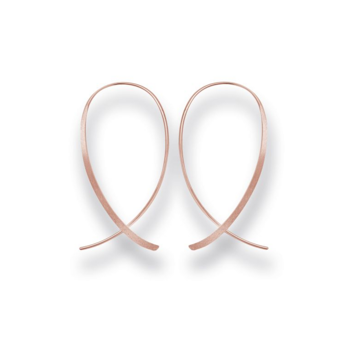 BASTIAN INVERUN - Ohrhänger | Sterlingsilber | Geschwungenes Creolenpaar mit rosévergoldeter matten Oberfläche