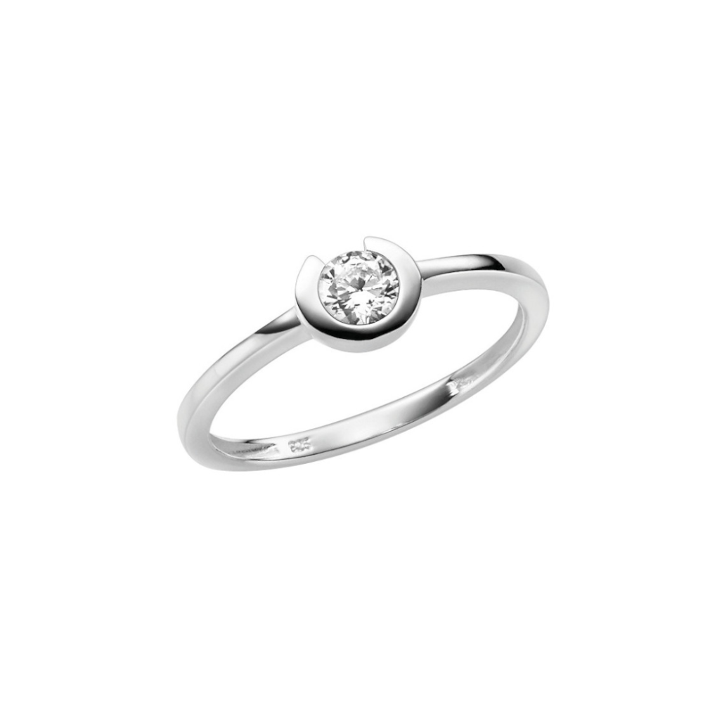 Ring in 925 Sterlingsilber mit Zirkonia in Zargenfassung - Juwelier Donkel