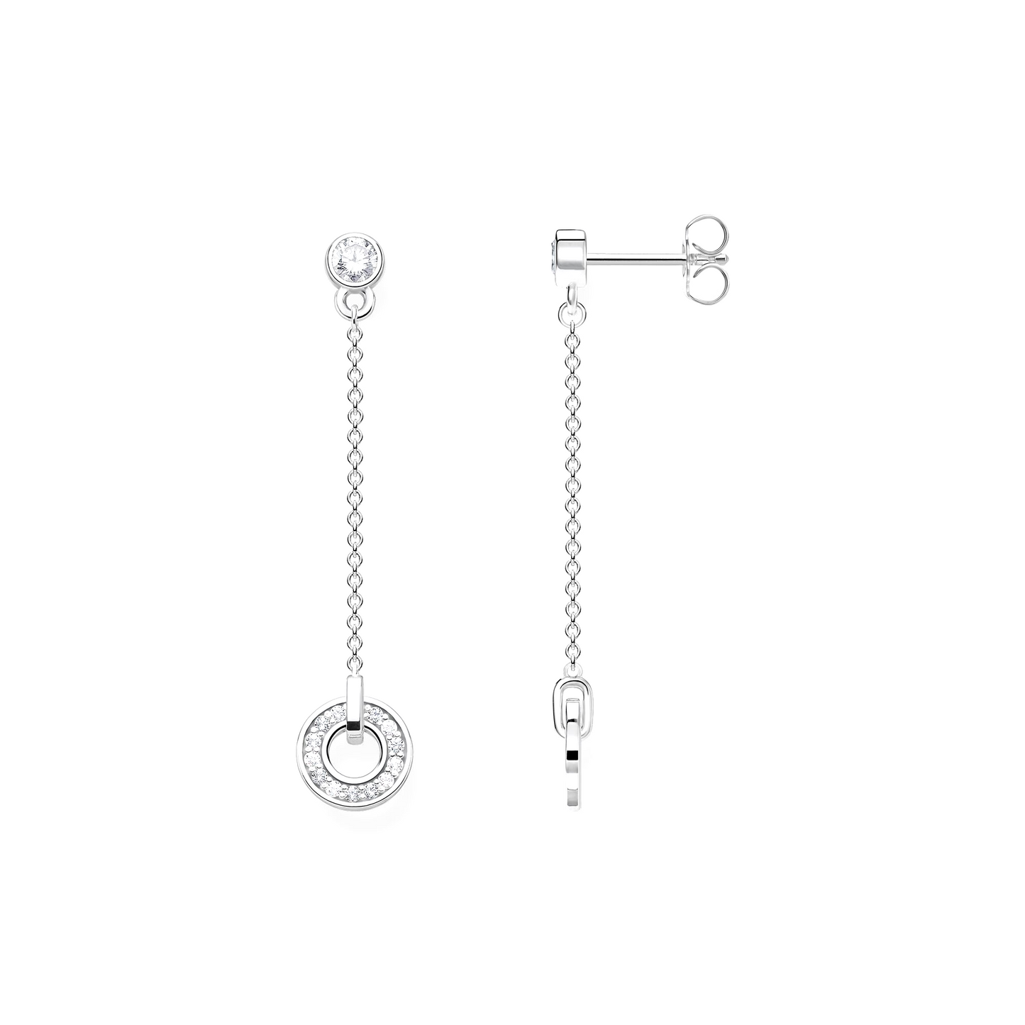 THOMAS SABO - Ohrringe Kreis mit weißen Steinen Silber