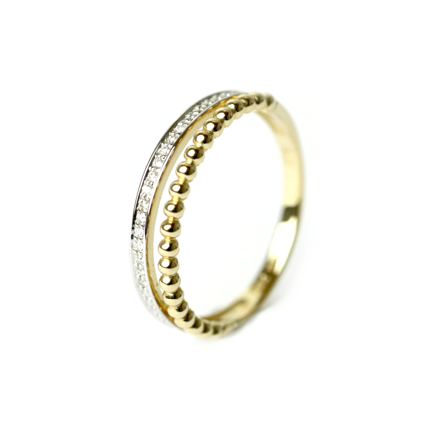 WILHELM MÜLLER - Ring in Gold mit Brillanten und Kugelmuster - Juwelier Donkel