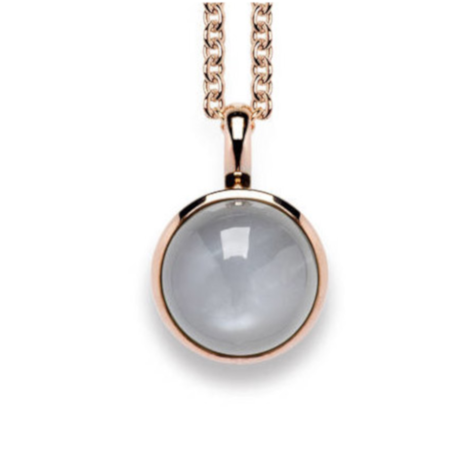 BASTIAN INVERUN - Anhänger in Silber rosevergoldet mit grauem Mondstein - Juwelier Donkel