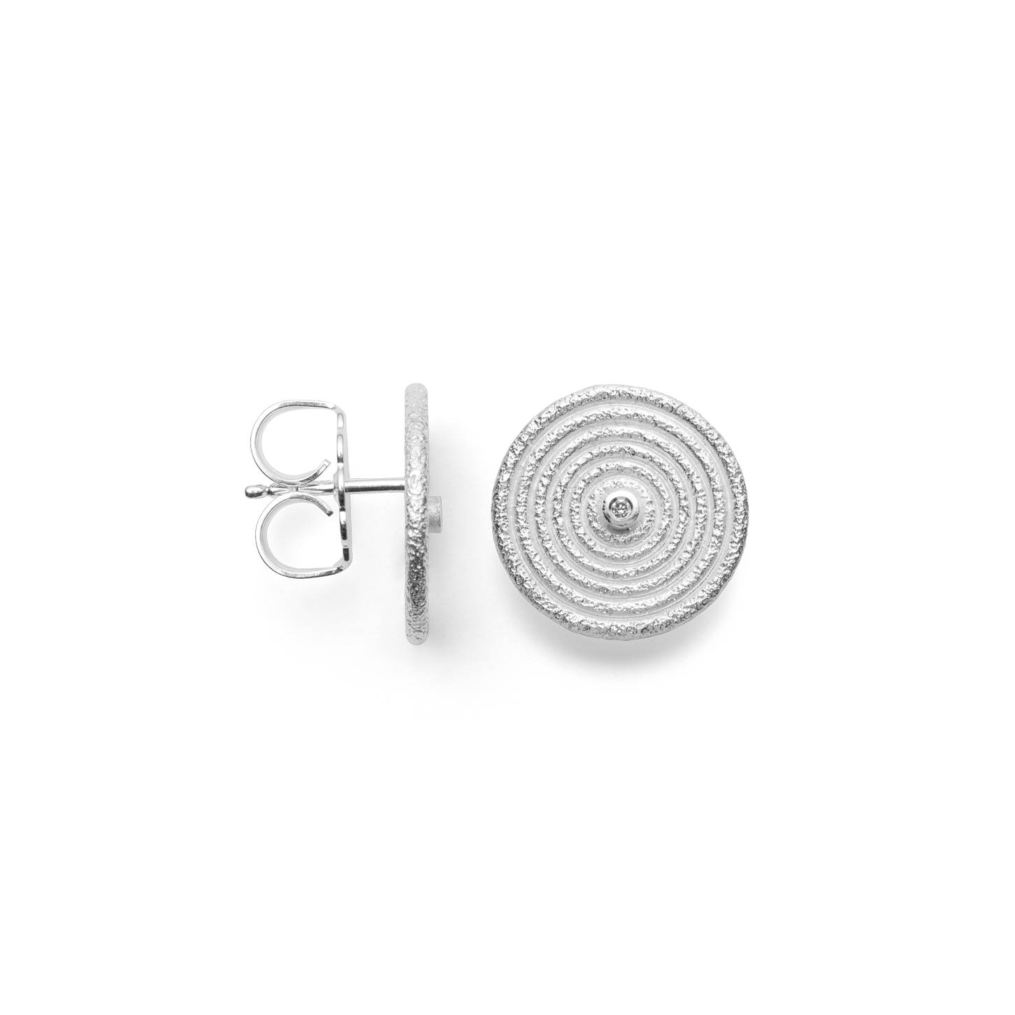BASTIAN INVERUN - Ohrstecker The Round 'n' Round in Silber mit Brillant - Juwelier Donkel