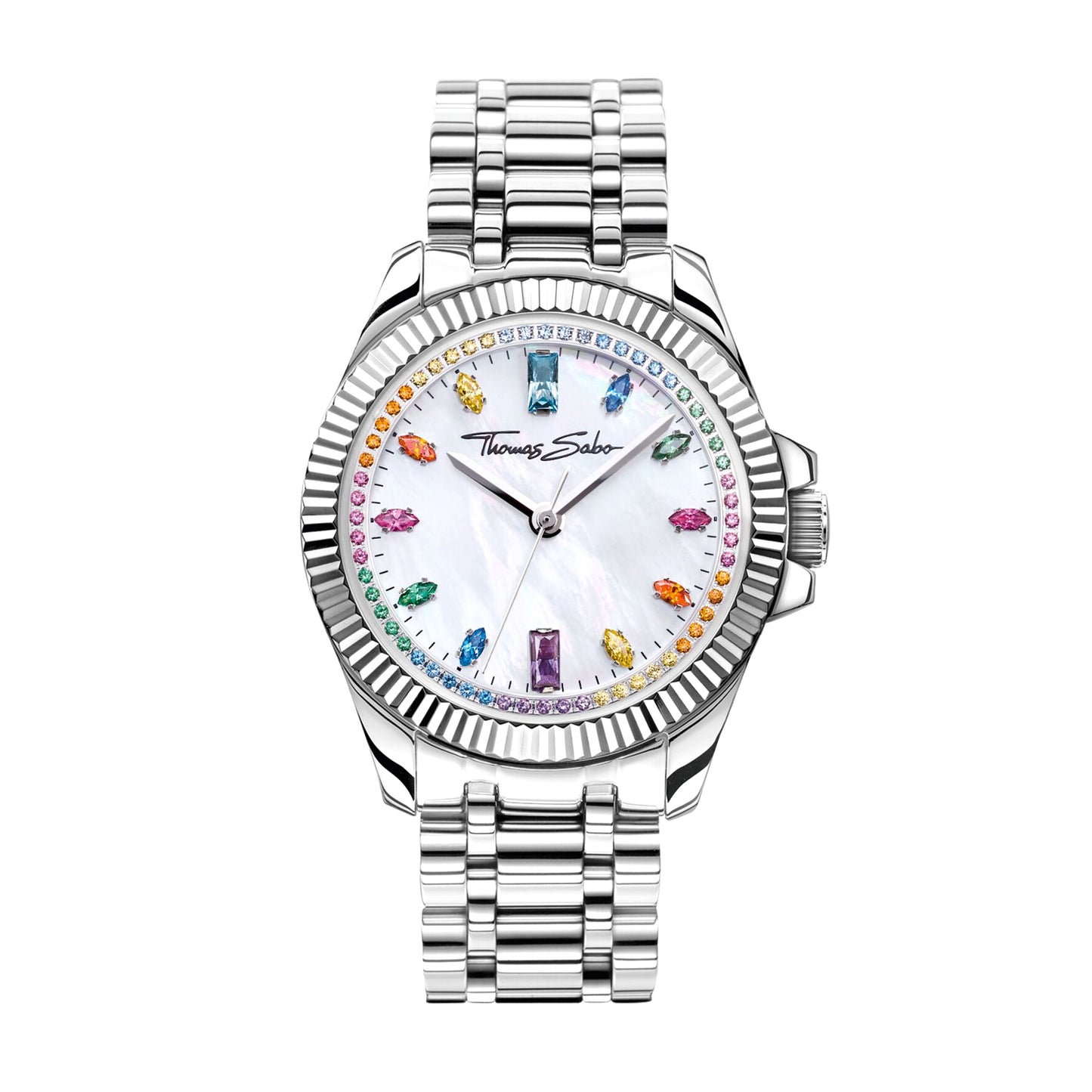 THOMAS SABO - Damenuhr Divine Rainbow mit bunten Steinen silberfarben