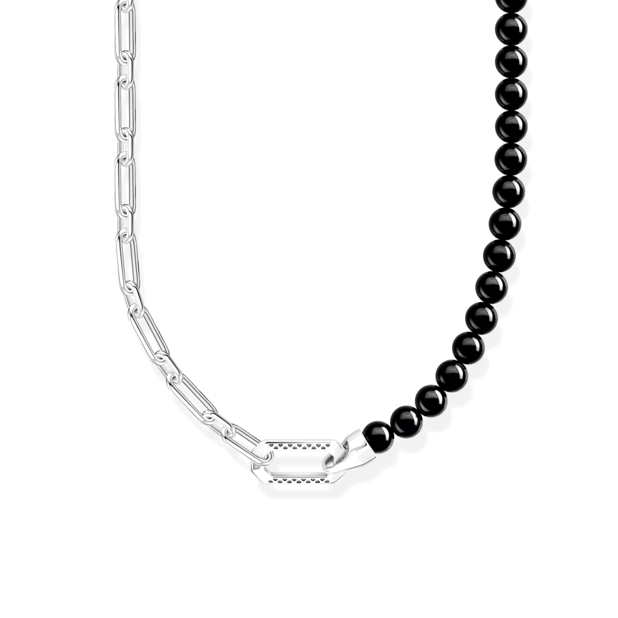 THOMAS SABO - Kette mit schwarzen Onyx-Beads und Kettengliedern Silber - Juwelier Donkel