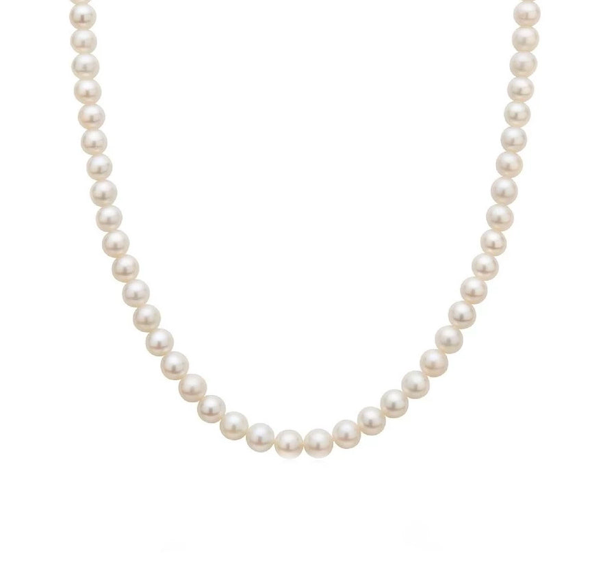 WILHELM MÜLLER - Perlenkette mit Süßwasser-Zuchtperlen und Zirkonia-Silberschließe - Juwelier Donkel