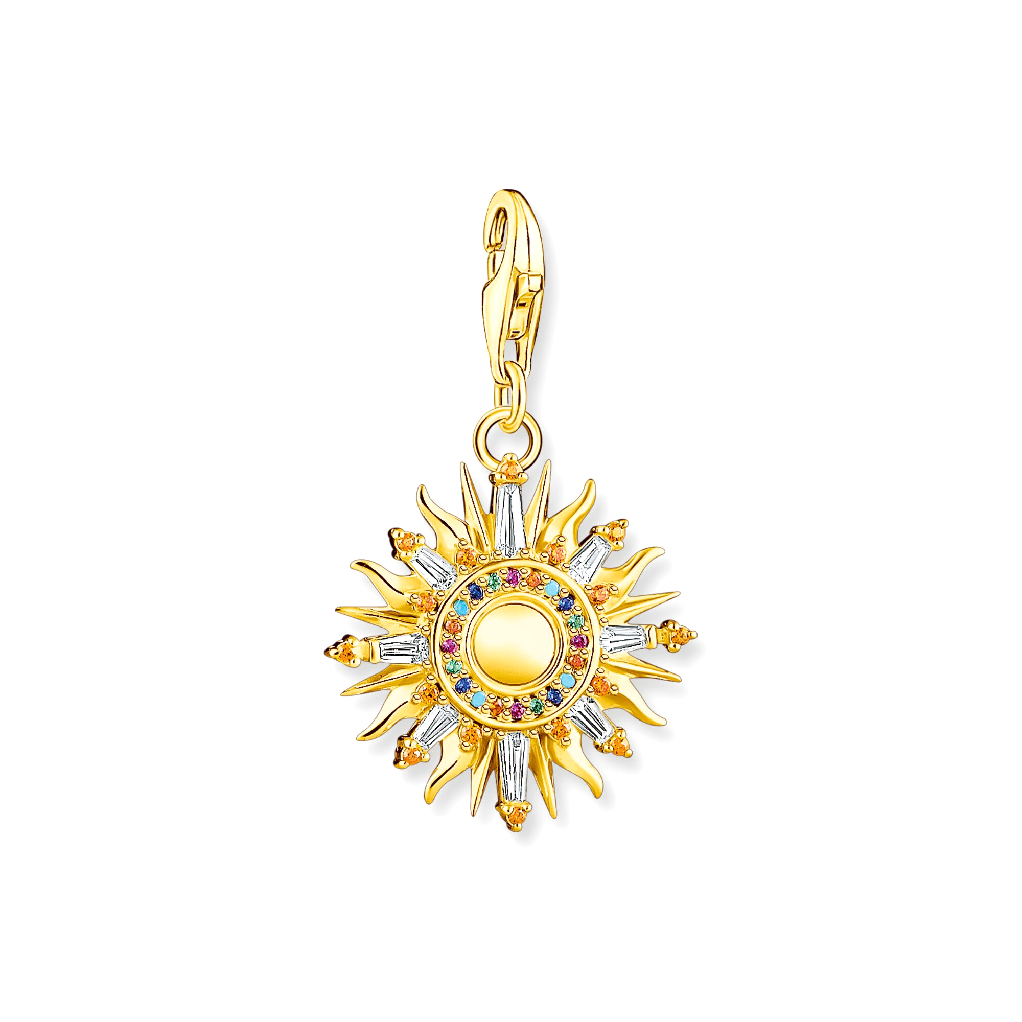THOMAS SABO - Charm-Anhänger bunte Sonne in Silber vergoldet - Juwelier Donkel