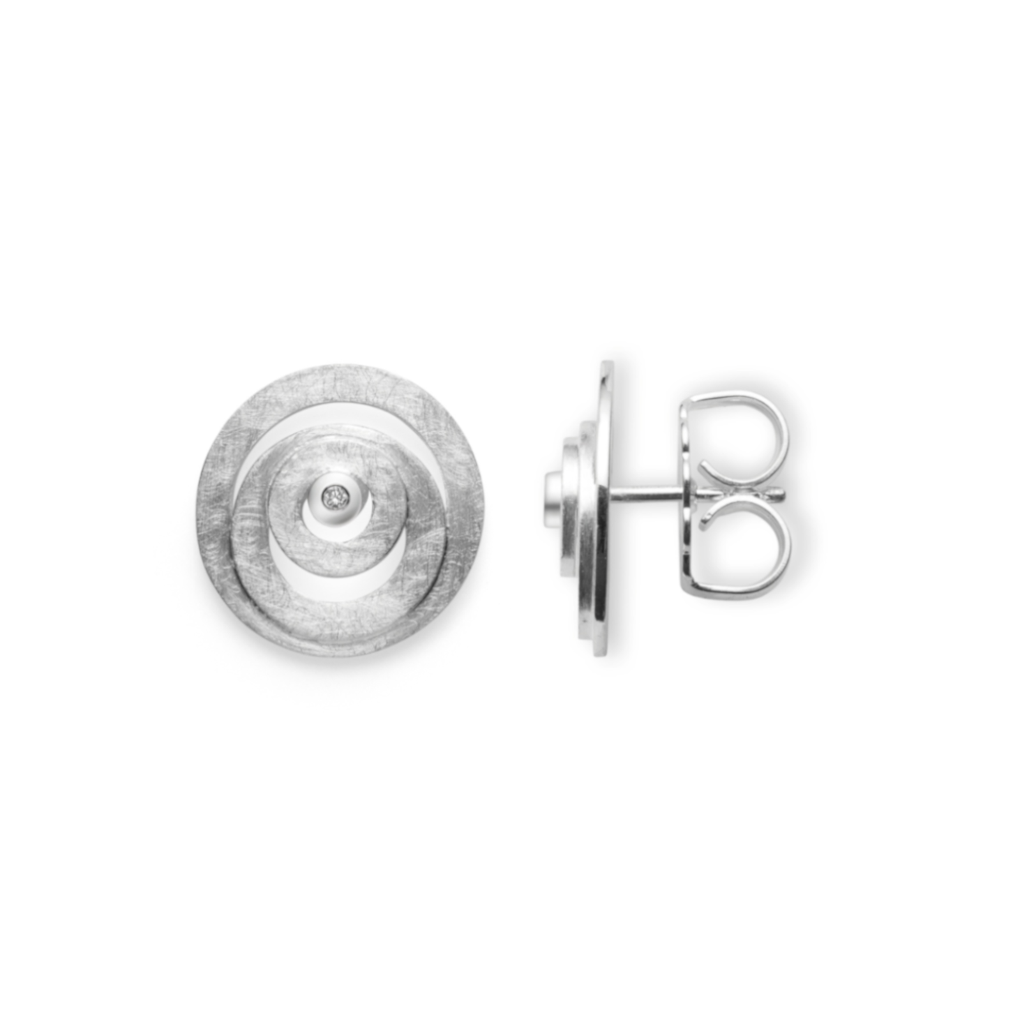 BASTIAN INVERUN - Ohrstecker Spiraldesign in Silber mit Brillant - Juwelier Donkel