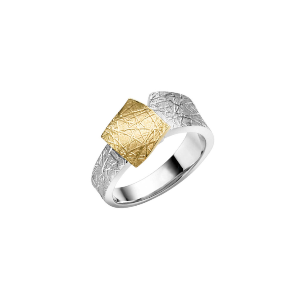 FRÖHLICH - Ring in Silber bicolor mattiert