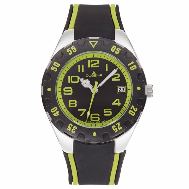 DUGENA - Diver Junior Schwarz Silber Kunststoff Schwarz Grün - Juwelier Donkel