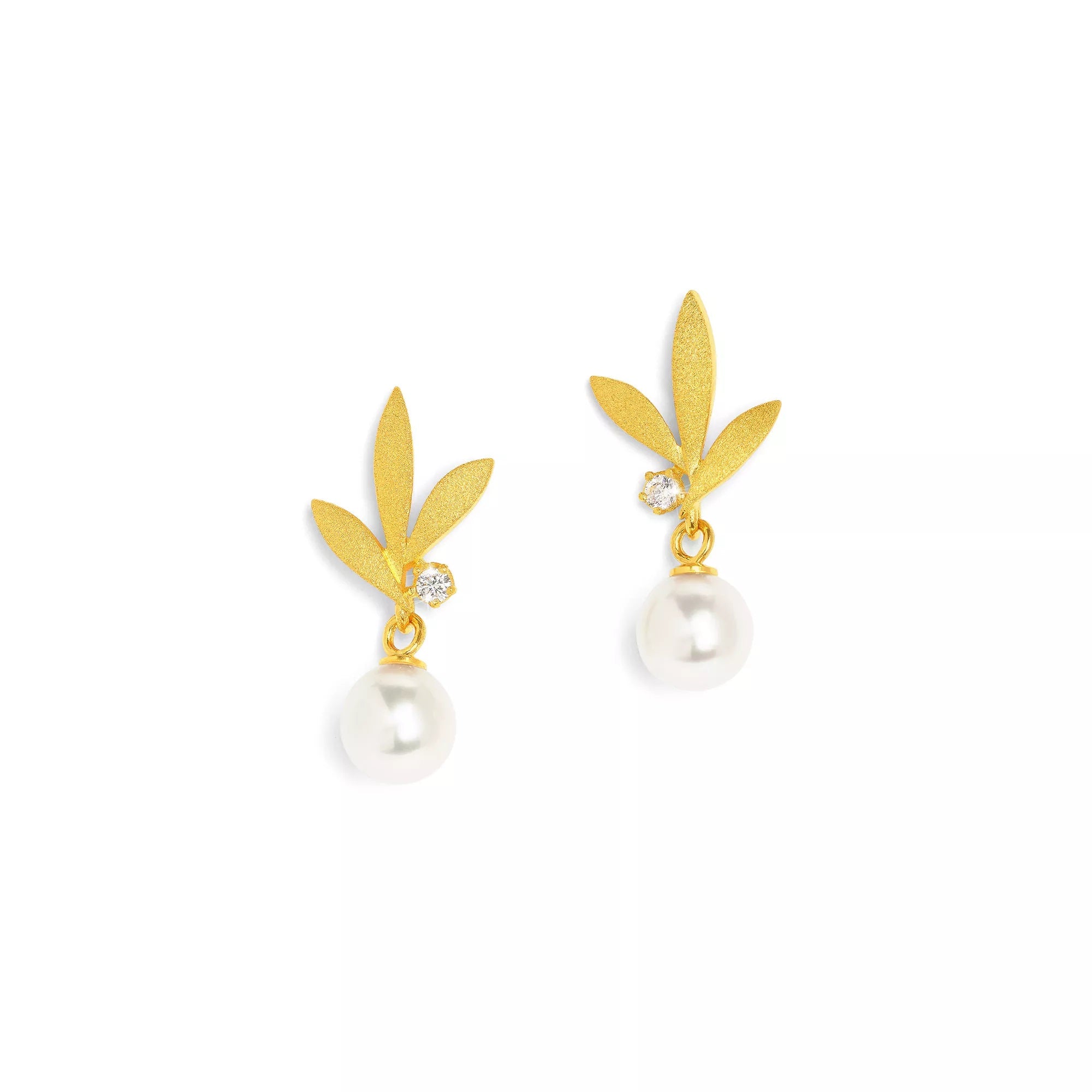 BERND WOLF - Ohrhänger in Silber vergoldet Strelias mit Süsswasserperle - Juwelier Donkel