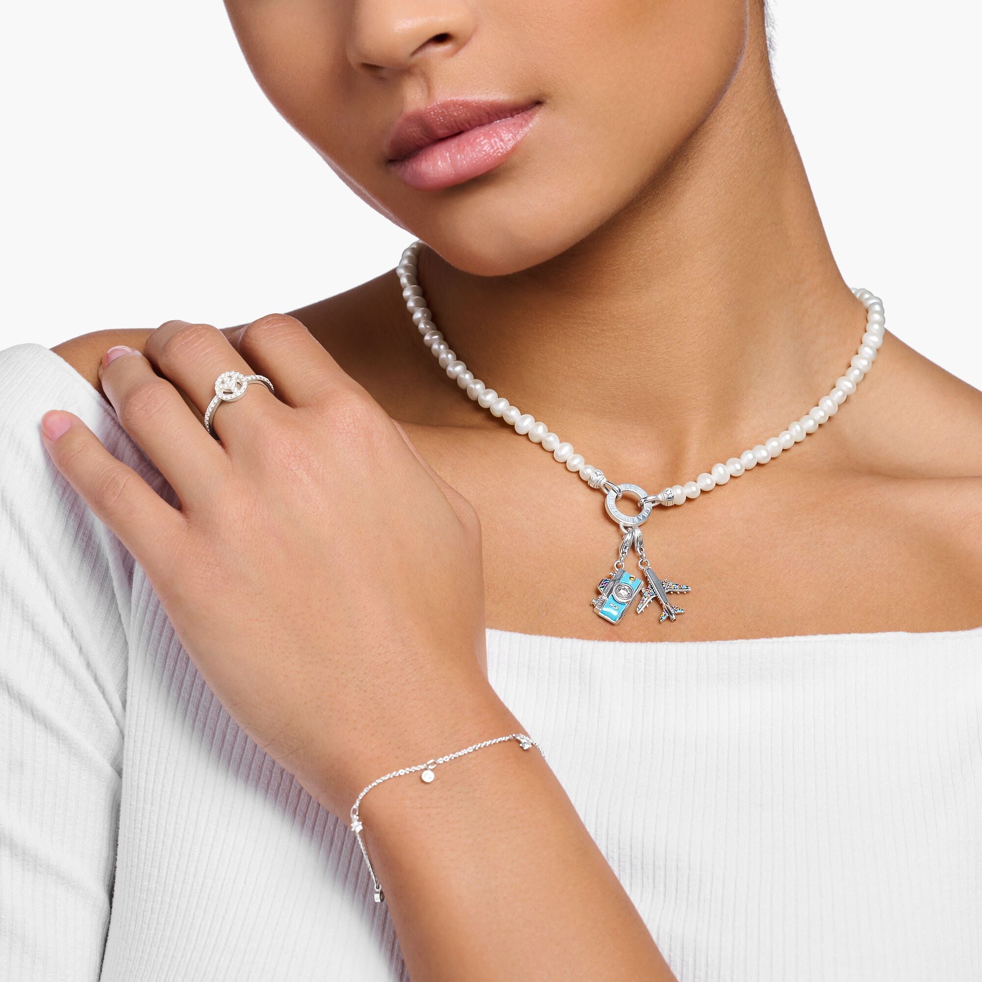 THOMAS SABO - Charm-Anhänger türkise Retro Kamera Silber - Juwelier Donkel