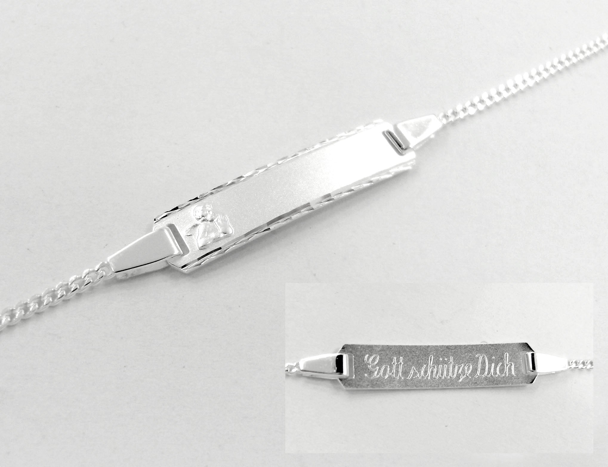 Schildarmband für Babys / Kinder in Silber