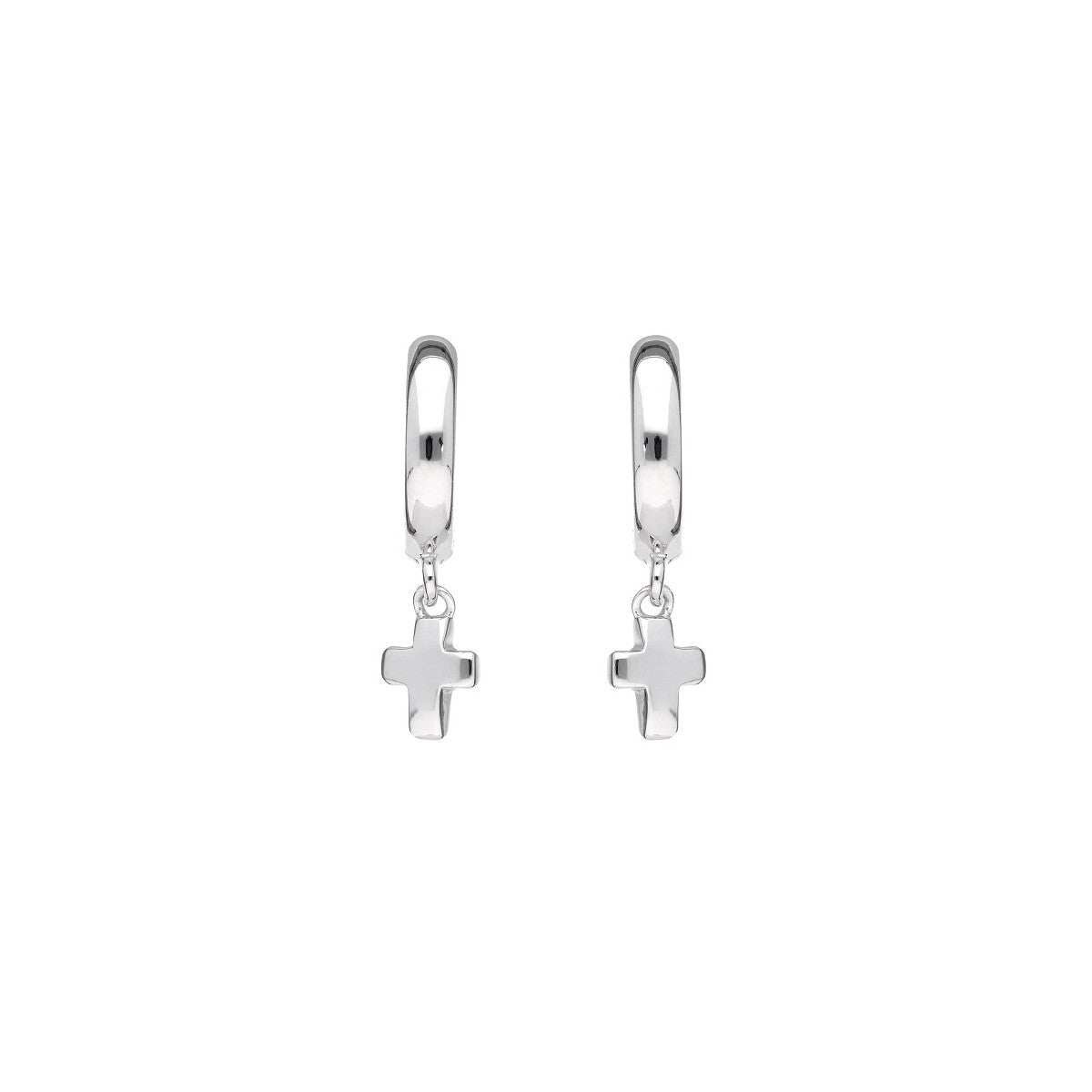 Kindercreolen in Silber mit Kreuzanhänger - Juwelier Donkel