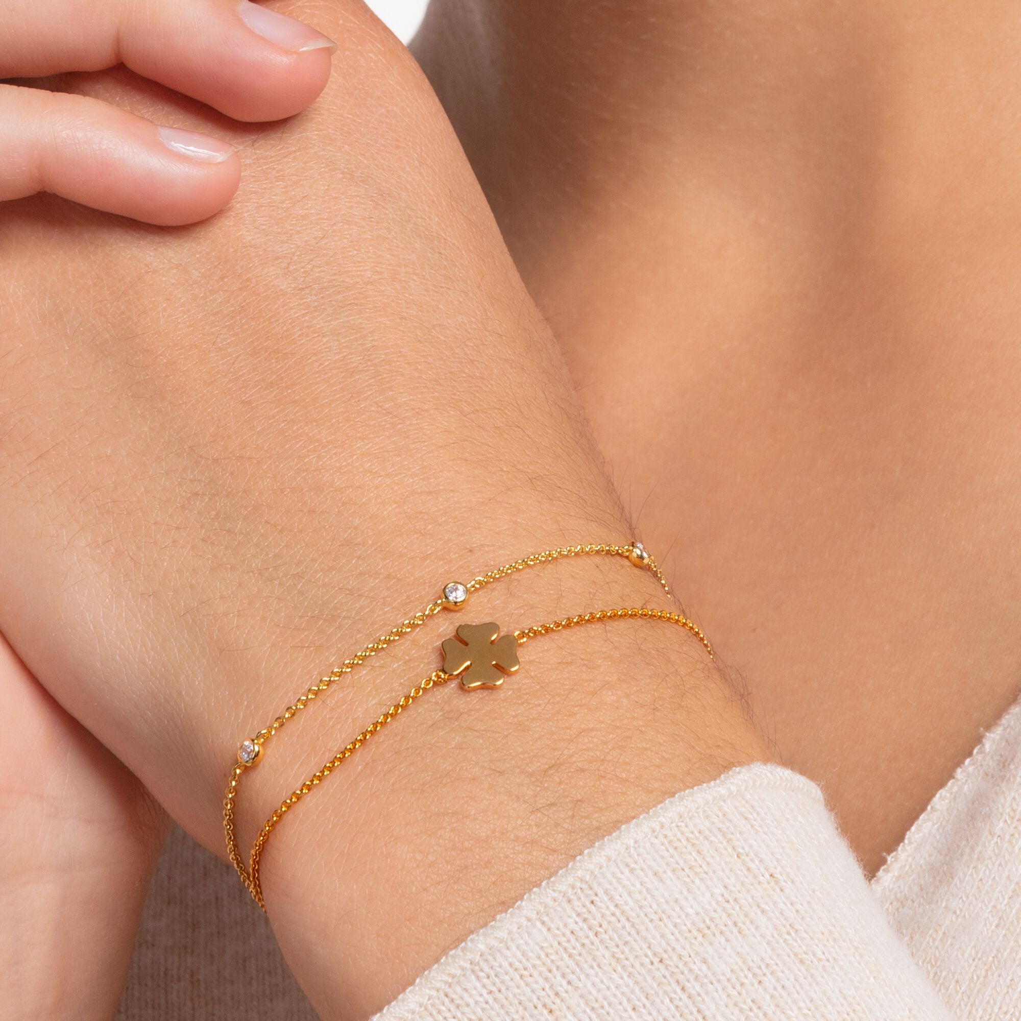 THOMAS SABO - Armband Kleeblatt silber vergoldet