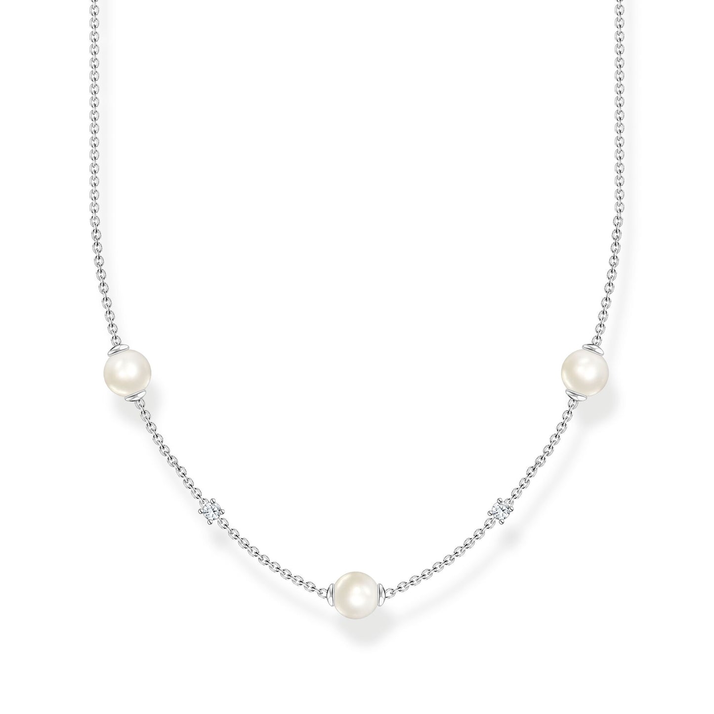 THOMAS SABO - Halskette mit Perlen und Zirkonia in silber