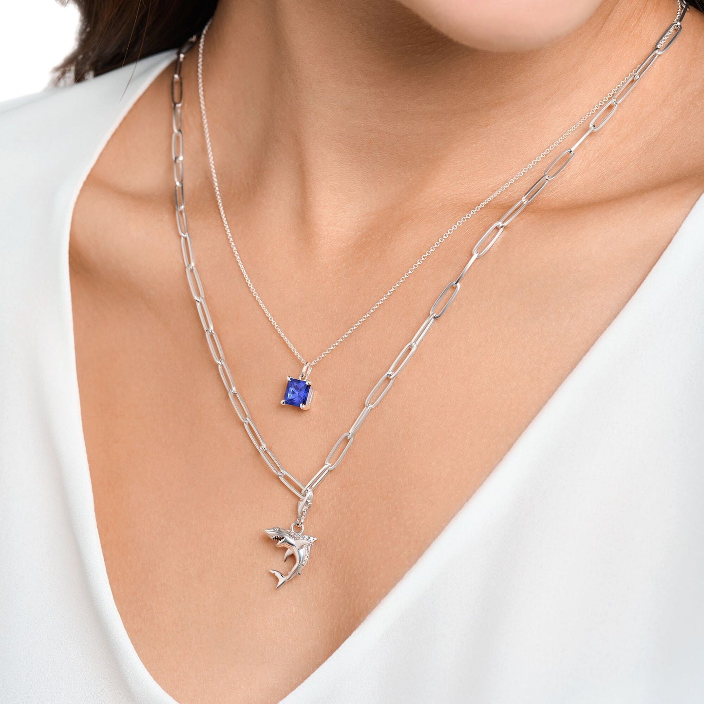 THOMAS SABO - Halskette mit blauem Stein in silber