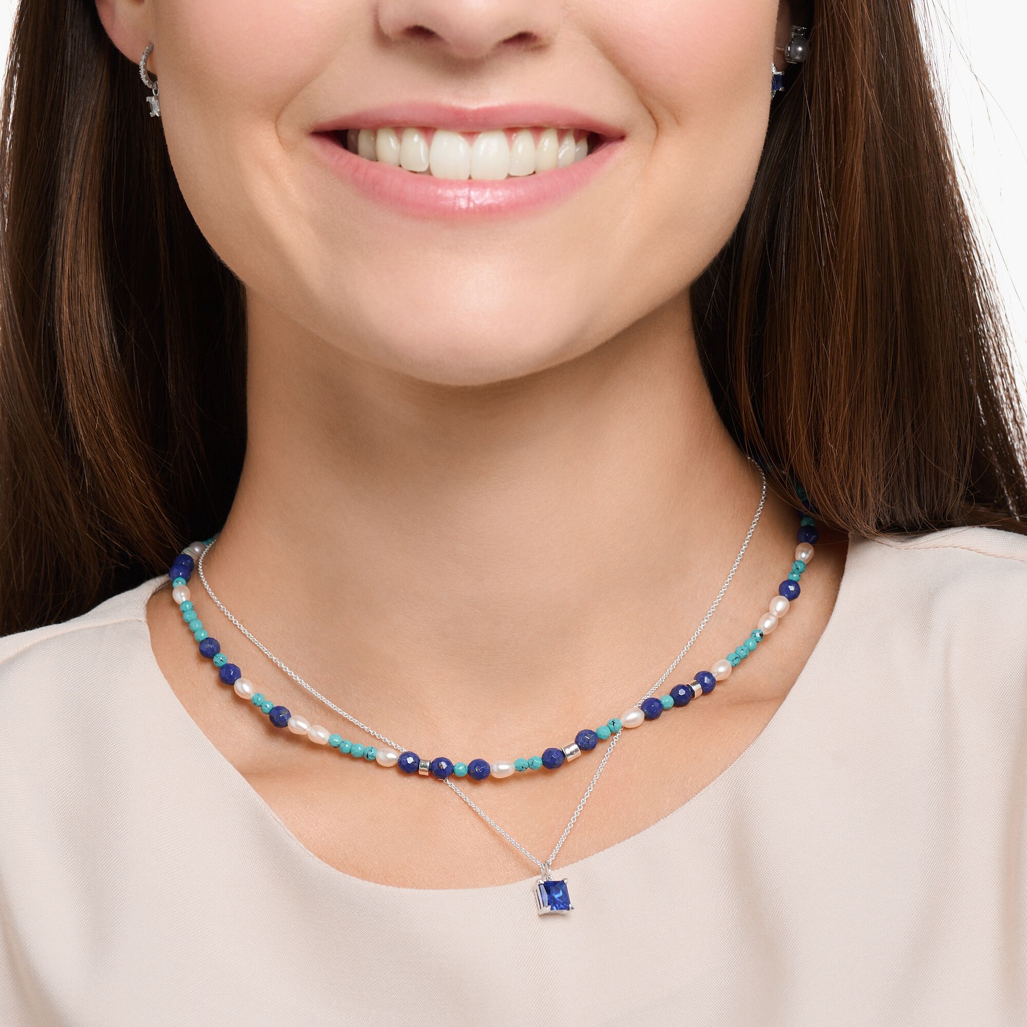 THOMAS SABO - Halskette mit blauem Stein in silber - Juwelier Donkel