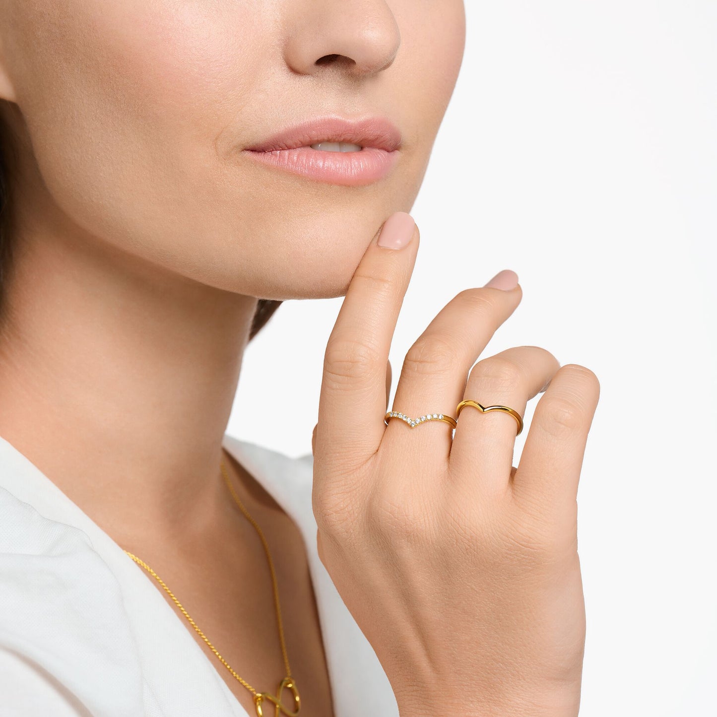 THOMAS SABO - Ring V-Form in silber vergoldet