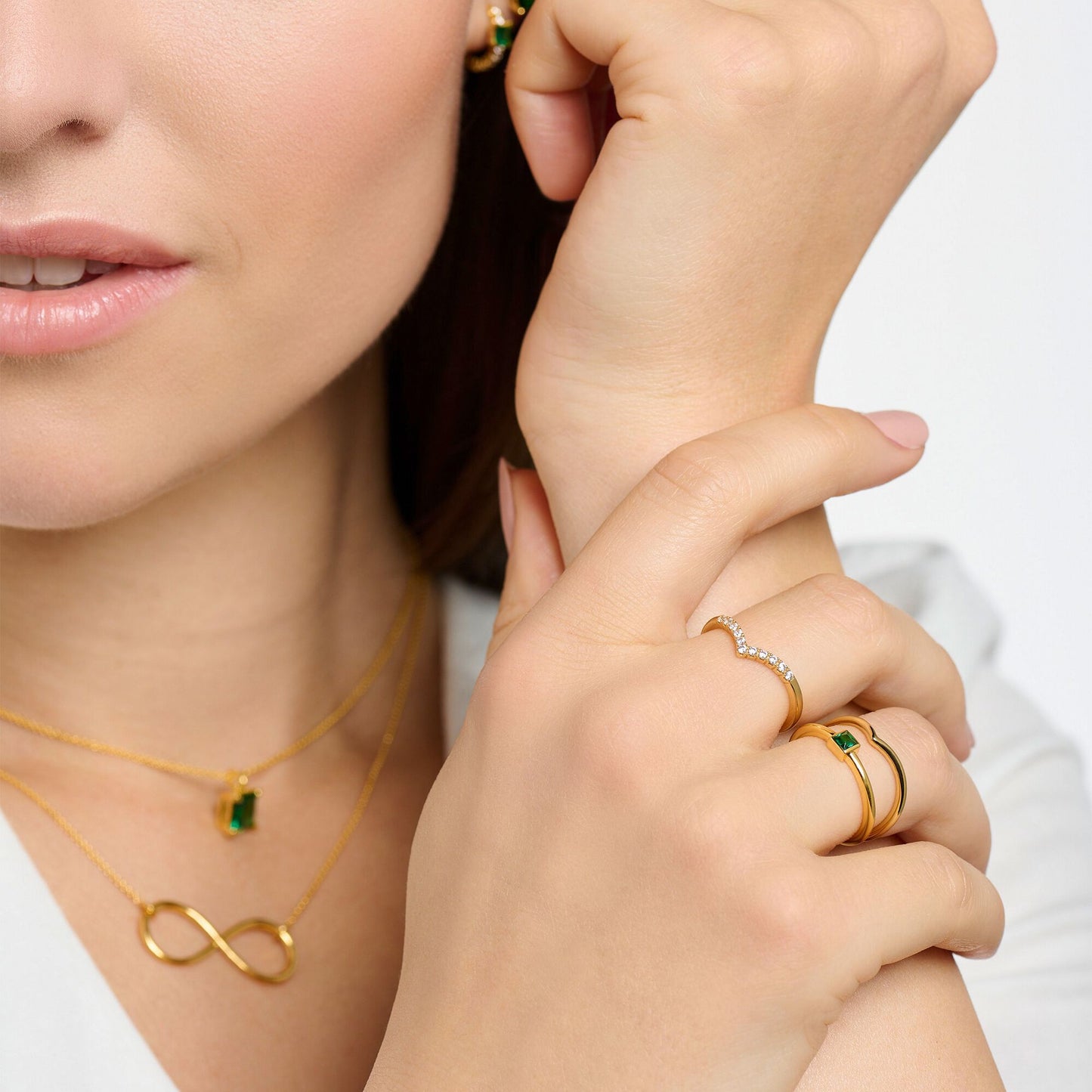 THOMAS SABO - Ring V-Form in silber vergoldet