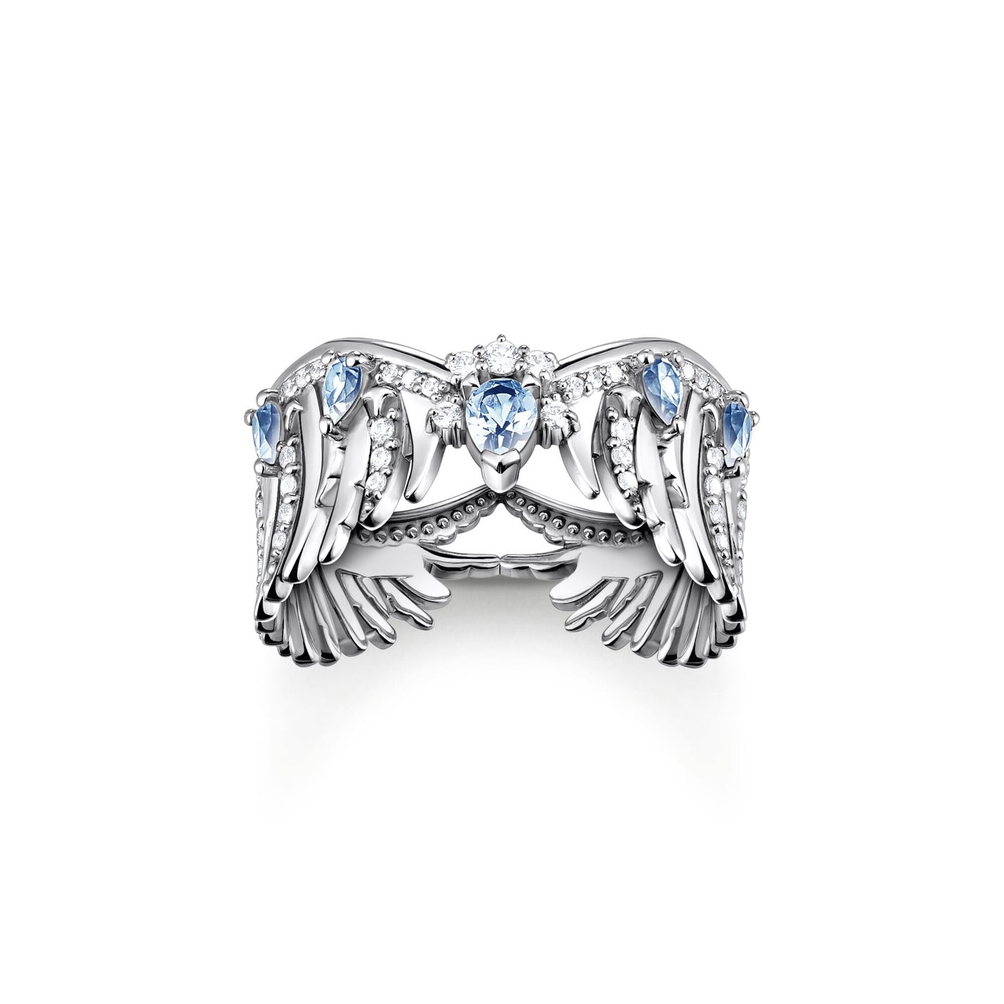 THOMAS SABO - Ring Phönix-Flügel mit blauen Steinen in Silber