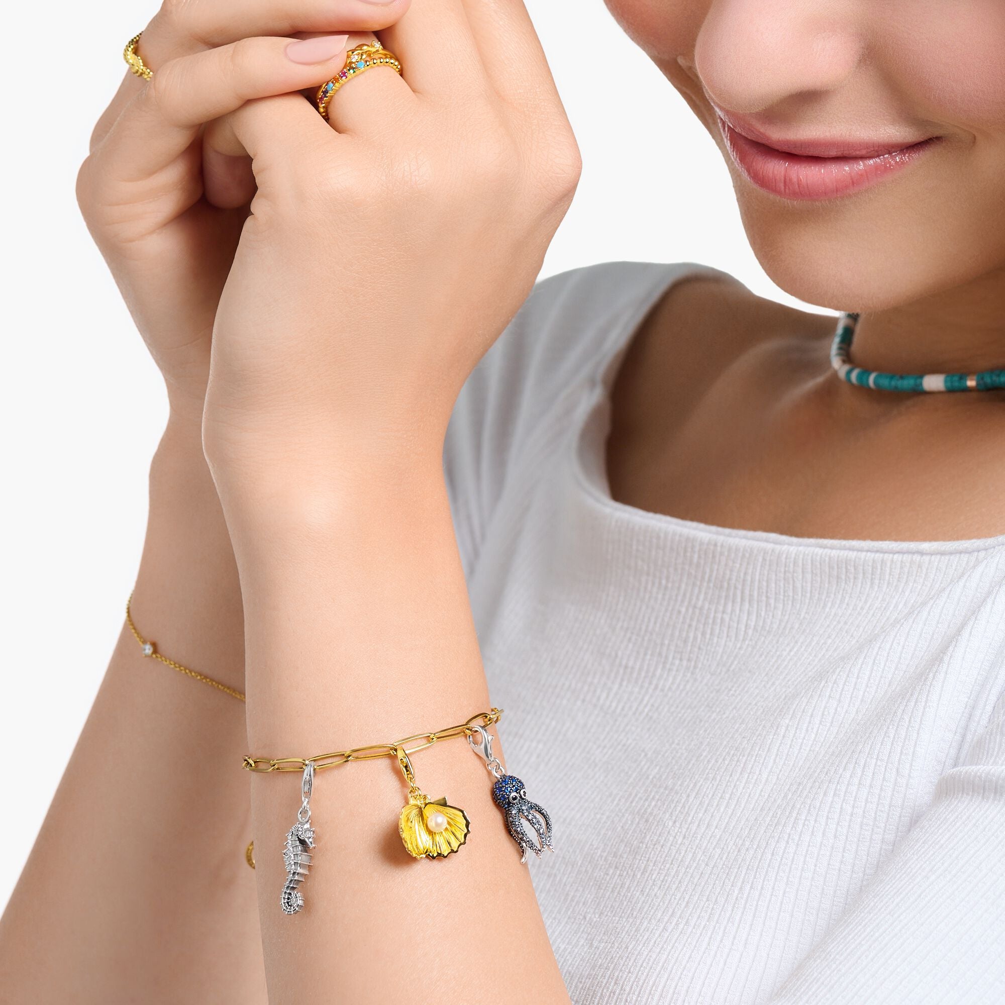 THOMAS SABO - Charm-Anhänger Muschel in Silber vergoldet - Juwelier Donkel