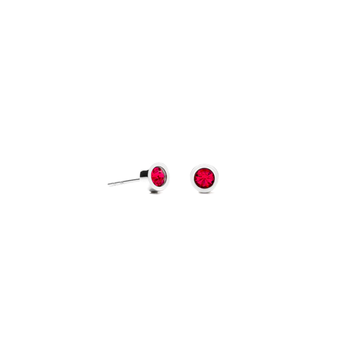 COEUR DE LION - Ohrstecker Sparkling Dot in Edelstahl Grau mit verschiedenen Farbsteinen