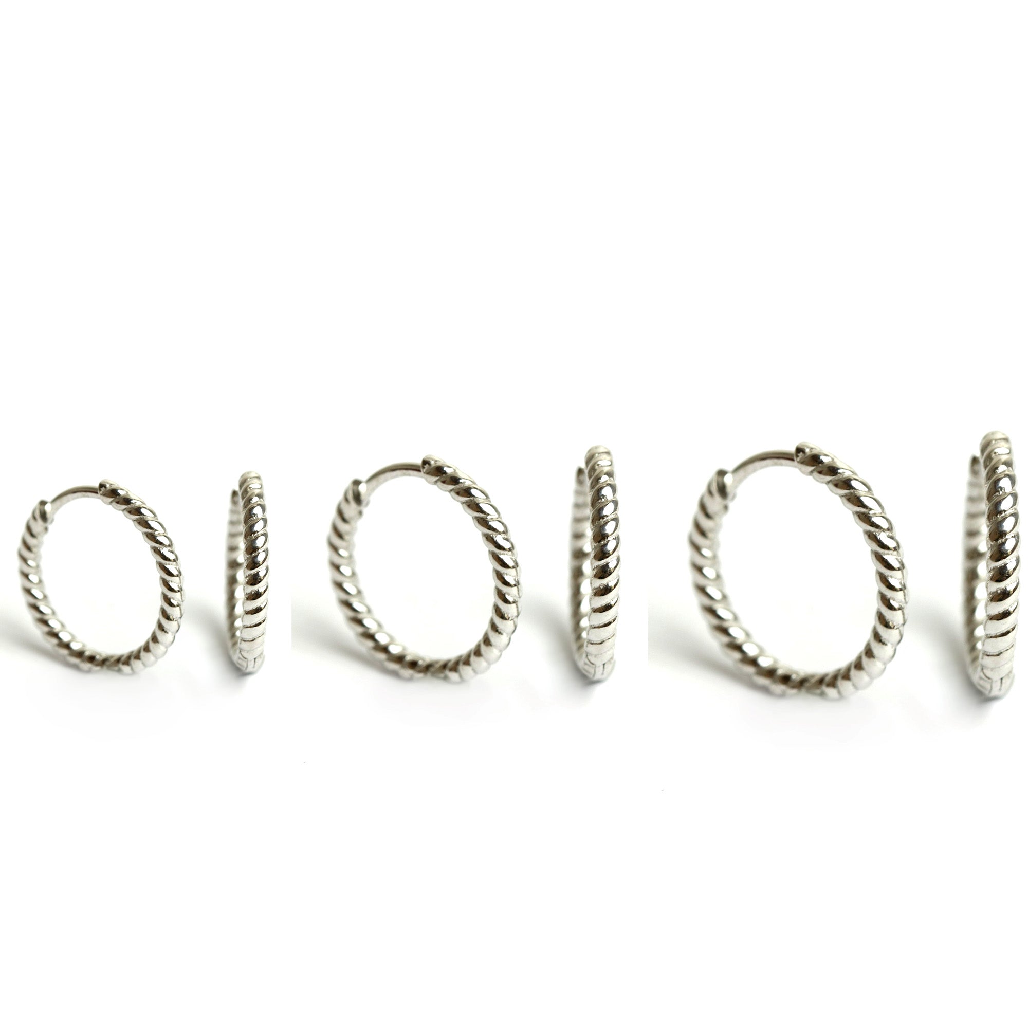 WILHELM MÜLLER - Creolen in Silber Kordel in 3 größen - Juwelier Donkel