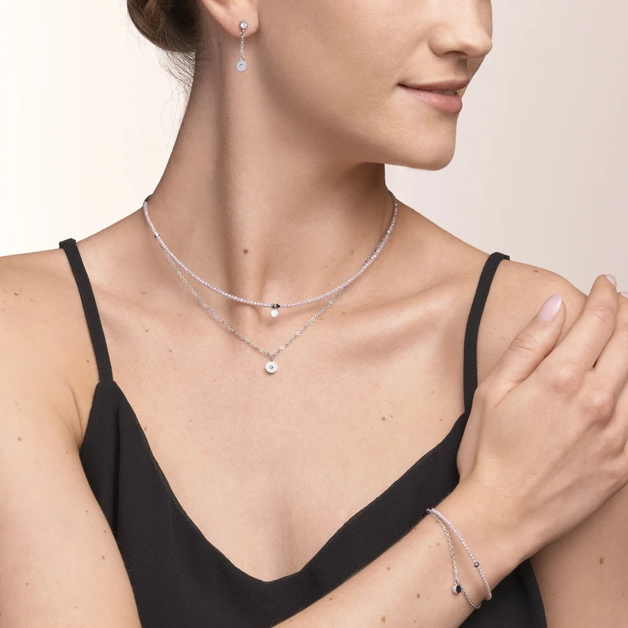 COEUR DE LION - Halskette Coins & Chain silber-flieder Edelstahl - Juwelier Donkel