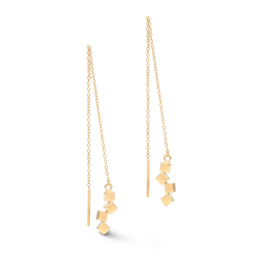 COEUR DE LION - Ohrhänger Dancing GeoCUBE® small Edelstahl vergoldet - Juwelier Donkel