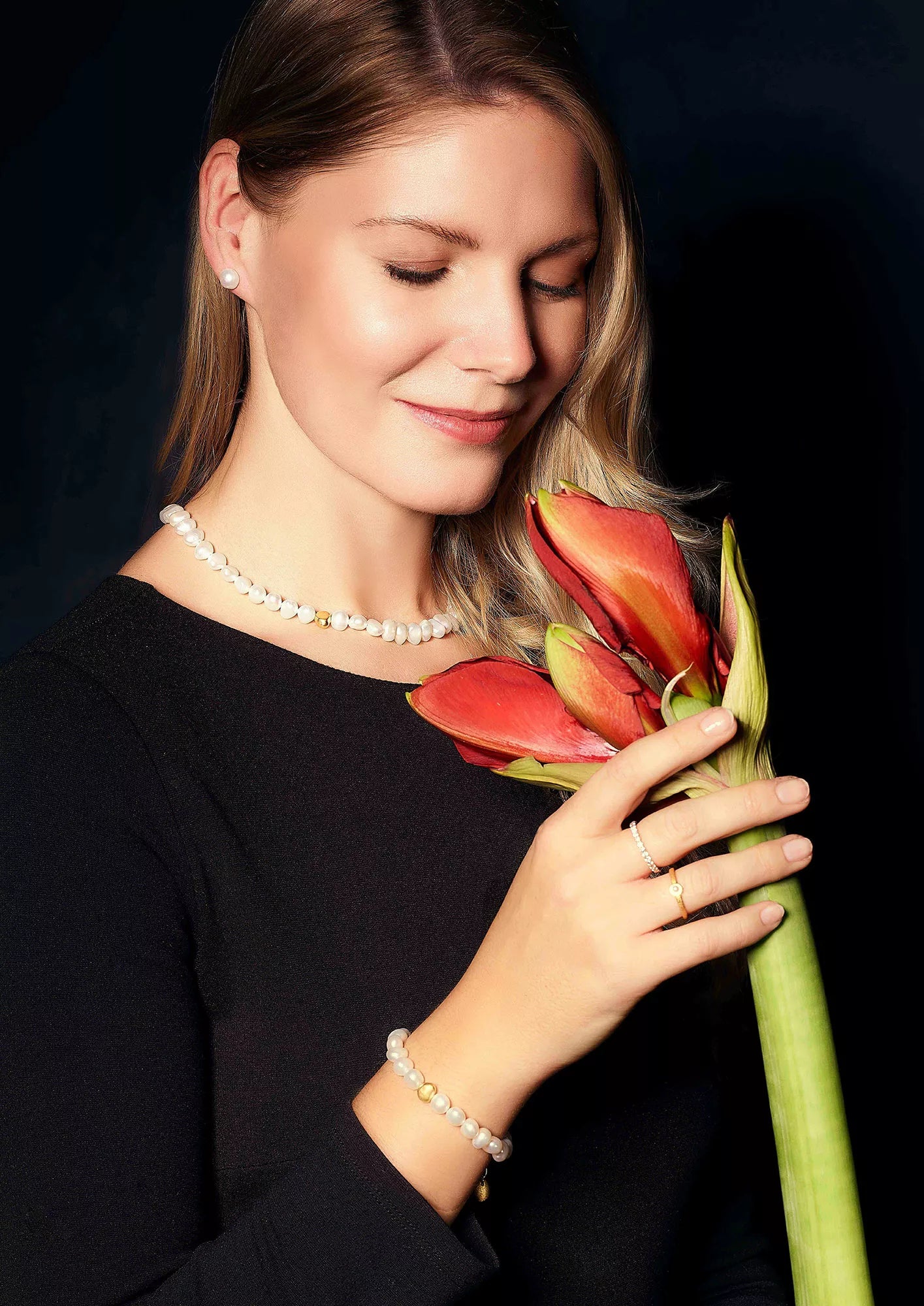 BERND WOLF - Halskette Uno in Silber vergoldet mit Süßwasserperlen - Juwelier Donkel