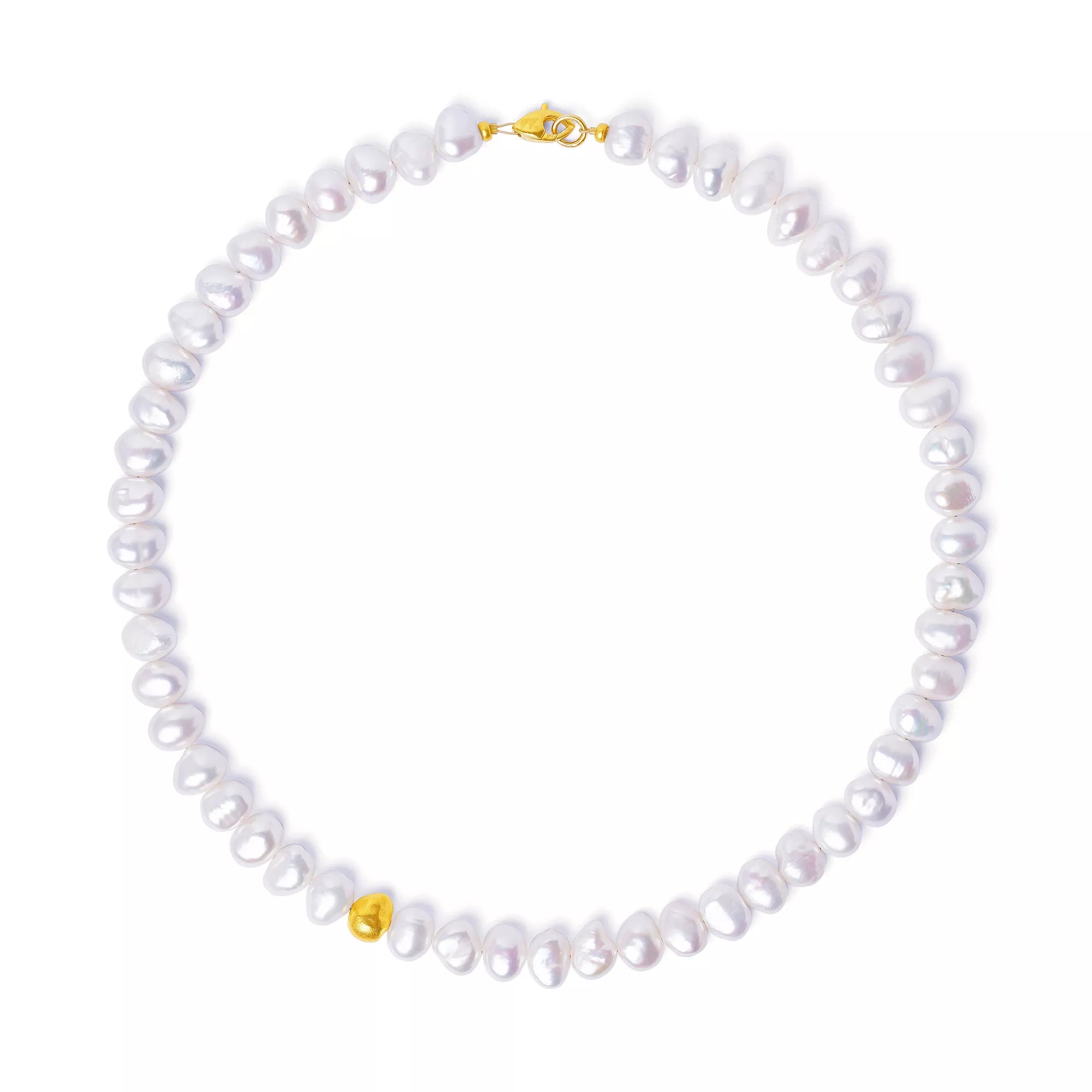 BERND WOLF - Halskette Uno in Silber vergoldet mit Süßwasserperlen - Juwelier Donkel