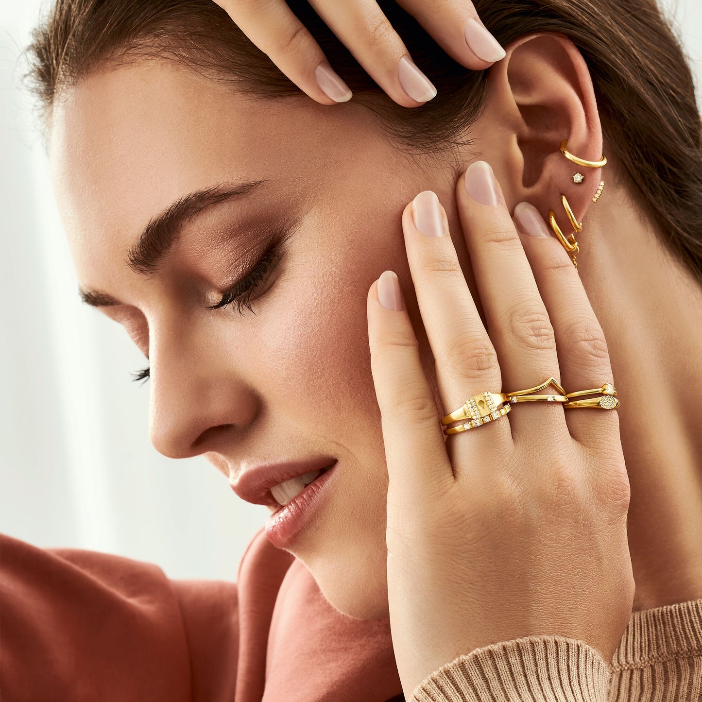 THOMAS SABO - Ring V-Form in silber vergoldet