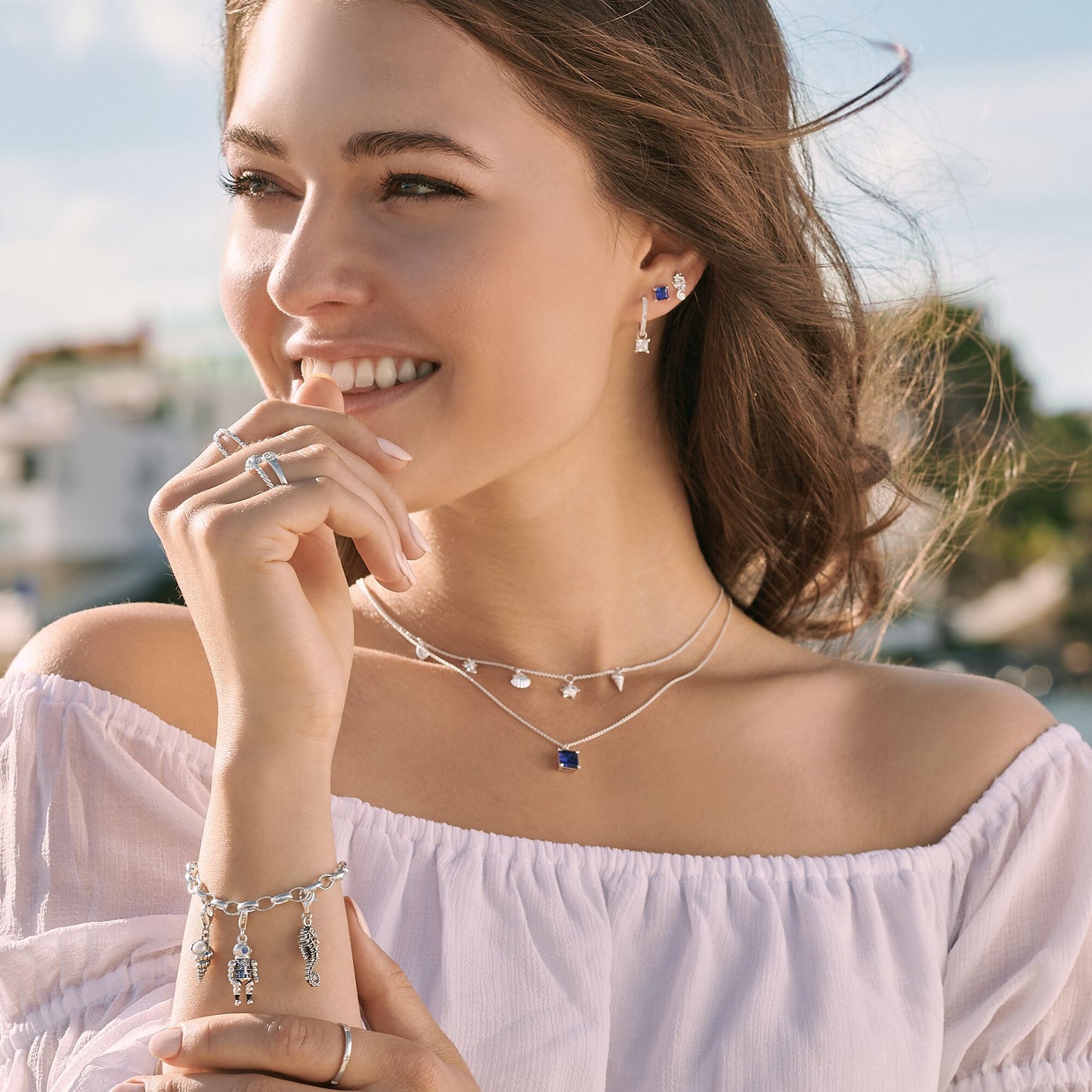 THOMAS SABO - Creolen mit Zirkonia Stein in silber