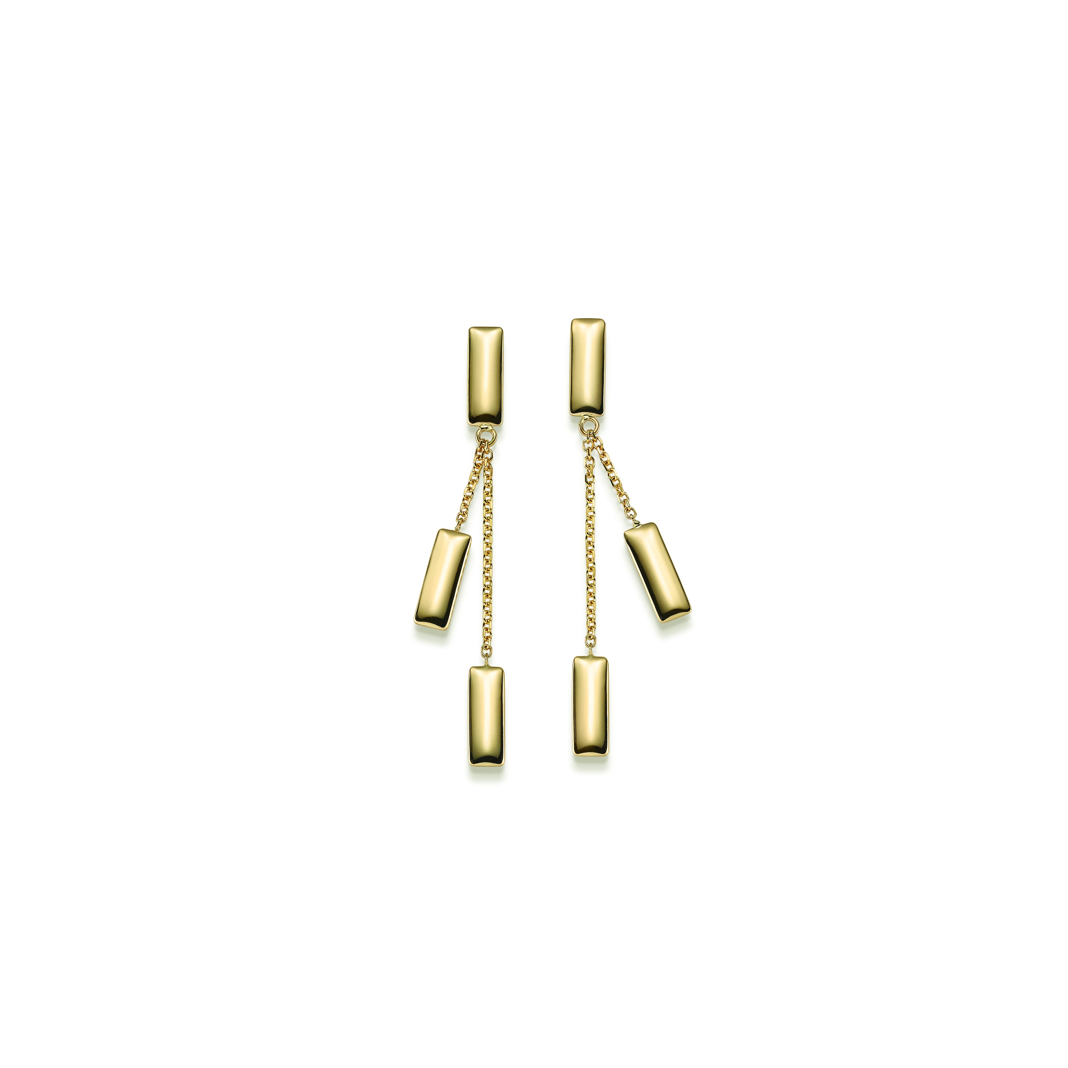 WILHELM MÜLLER - Ohrhänger in Gold mit Kissenförmigen Elementen - Juwelier Donkel