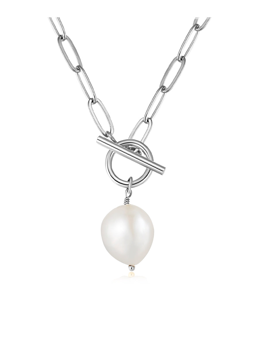 ICRUSH - Pearl Pendant Kette in Edelstahl - Juwelier Donkel