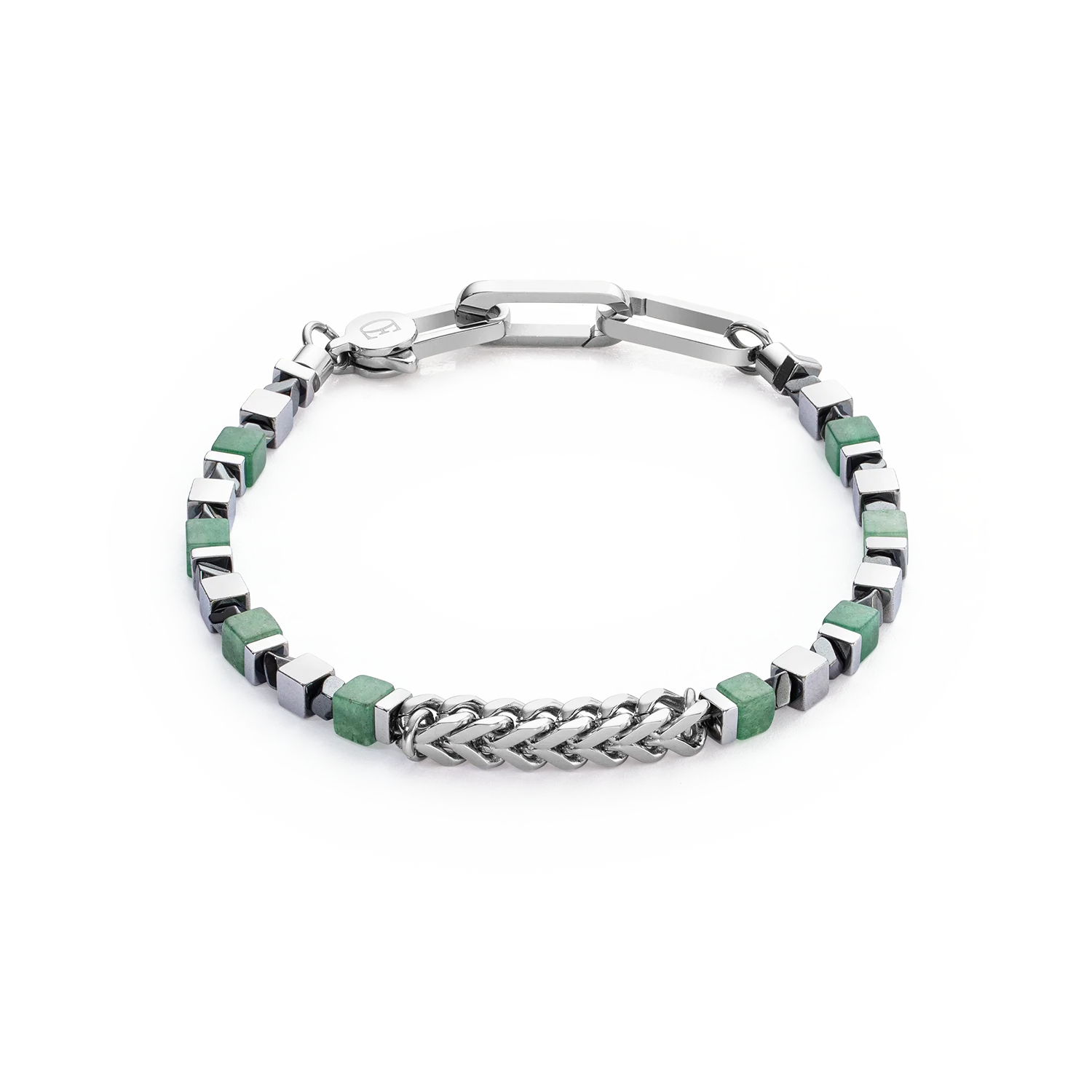 COEUR DE LION - Armband Precious Cubes & Chain grün-silber