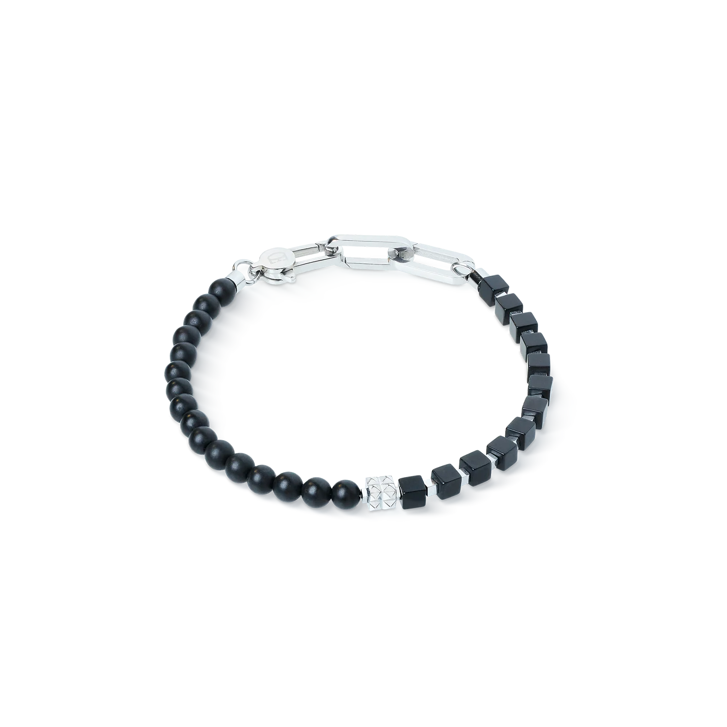 COEUR DE LION - Armband Spikes Fusion Onyx schwarz-silber