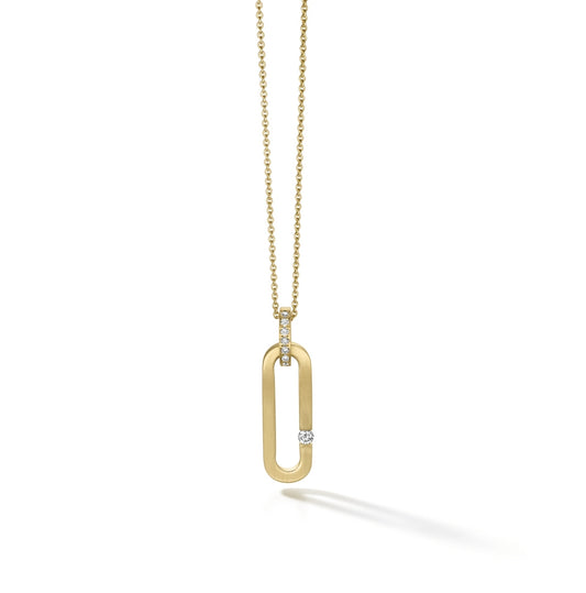 WILHELM MÜLLER - Halskette in Gold teilweise mattiert mit Brillanten