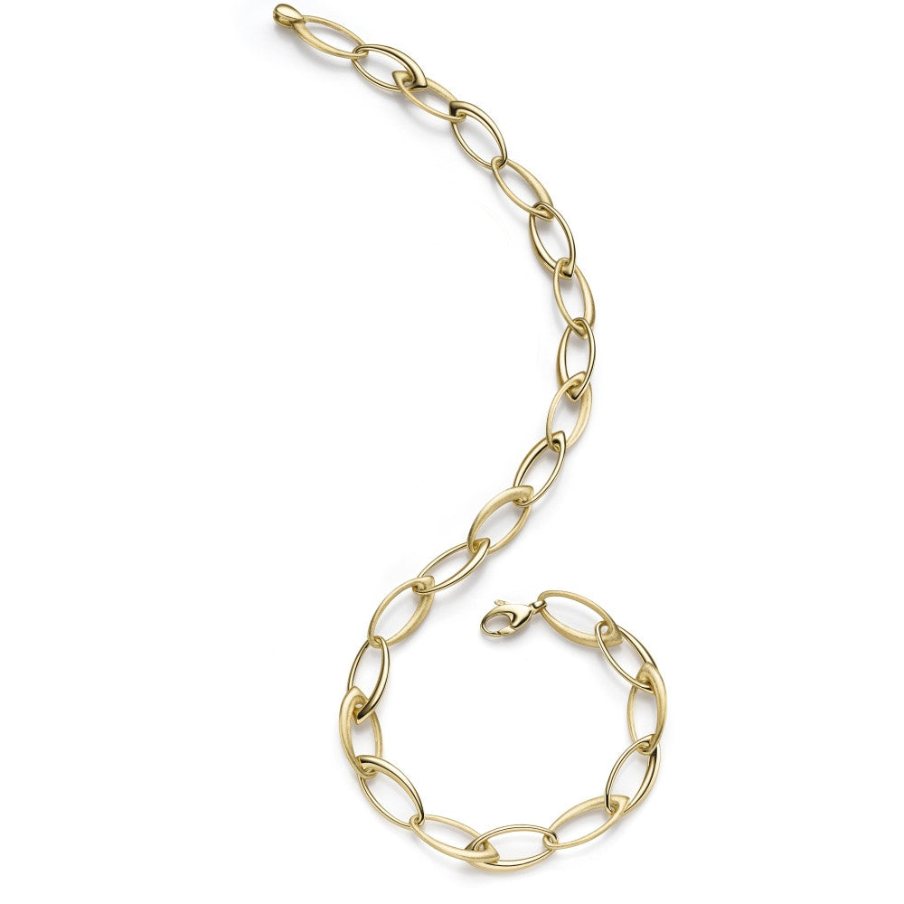 WILHELM MÜLLER - Halskette in Gold teilweise mattiert
