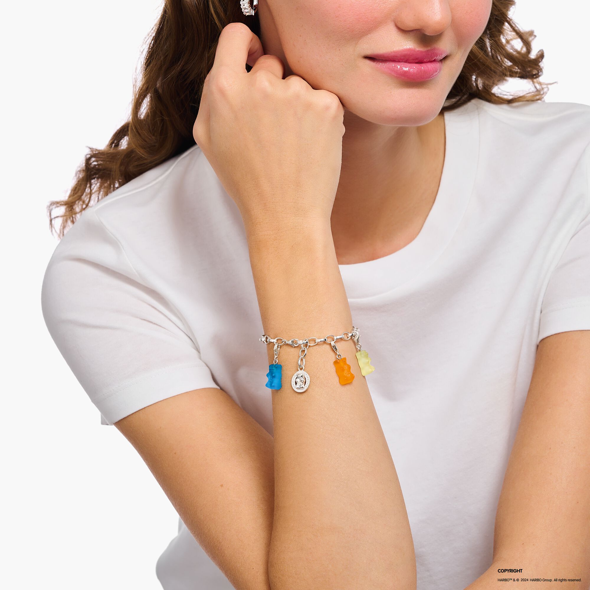 THOMAS SABO - Charm-Goldbären-Anhänger Blau in Silber