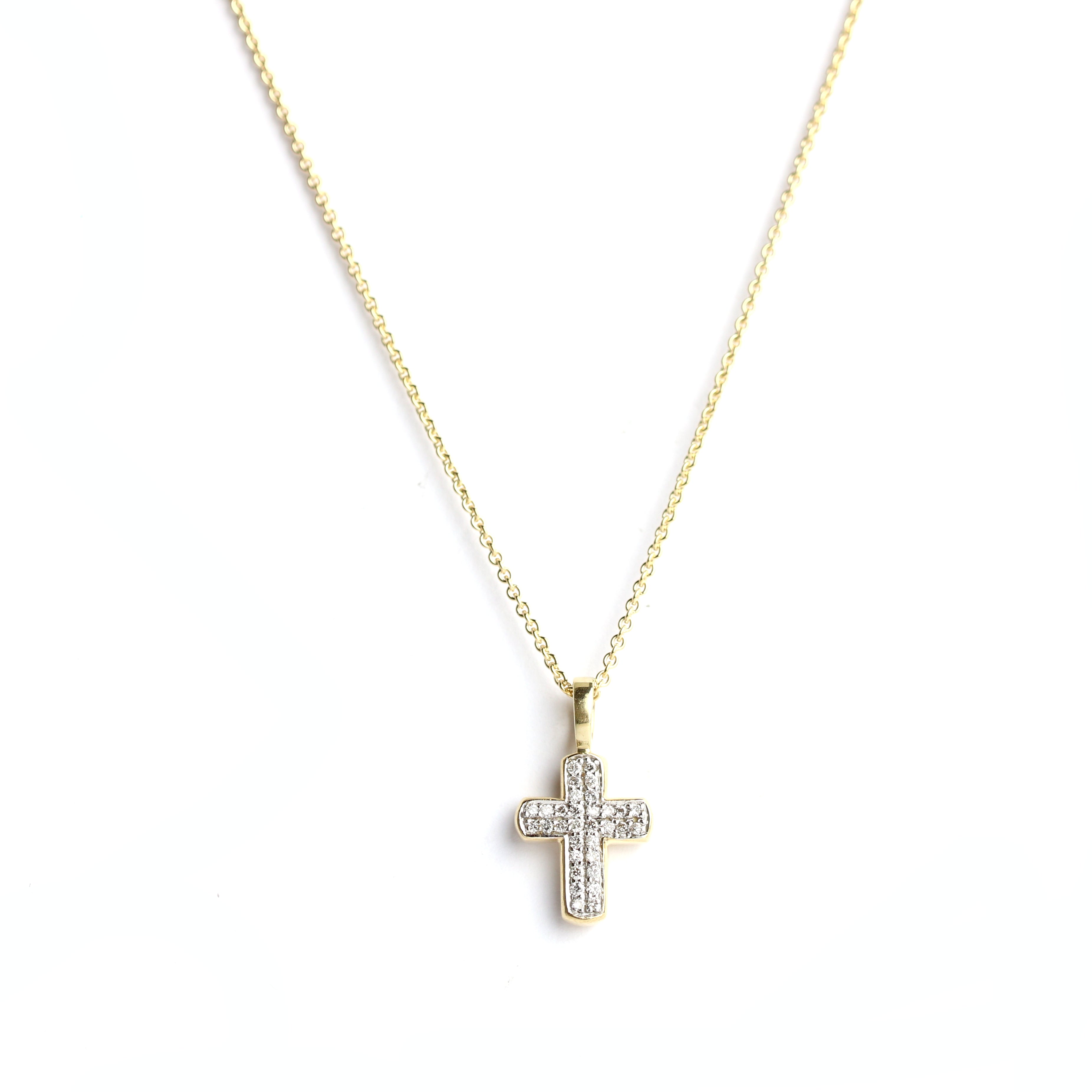 WILHELM MÜLLER - Kreuz  Anhänger in Gold mit Brillanten - Juwelier Donkel
