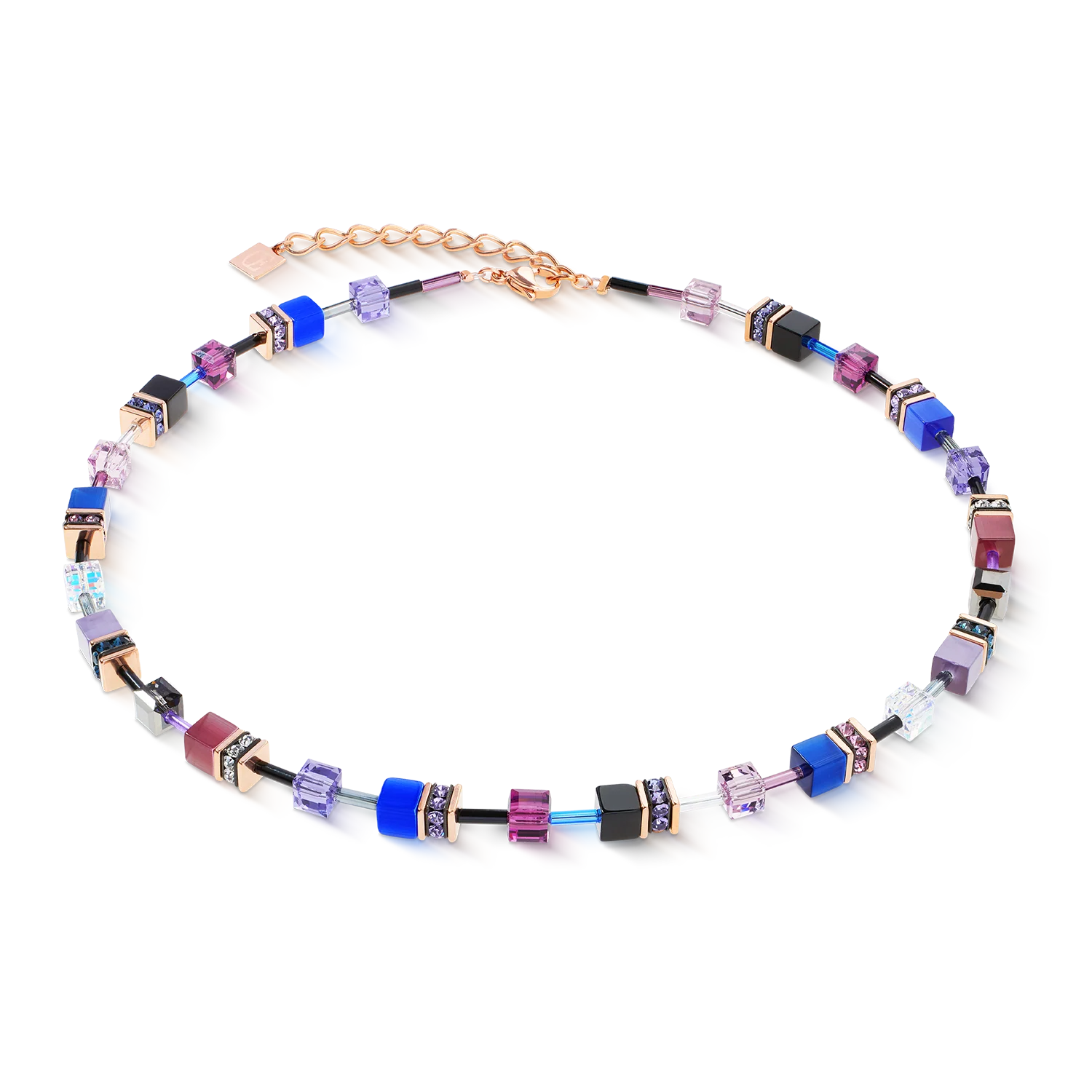COEUR DE LION - GeoCUBE® Iconic Halskette Blue Moon roségold