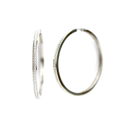 WILHELM MÜLLER - Creolen in Silber mit Zirkonia