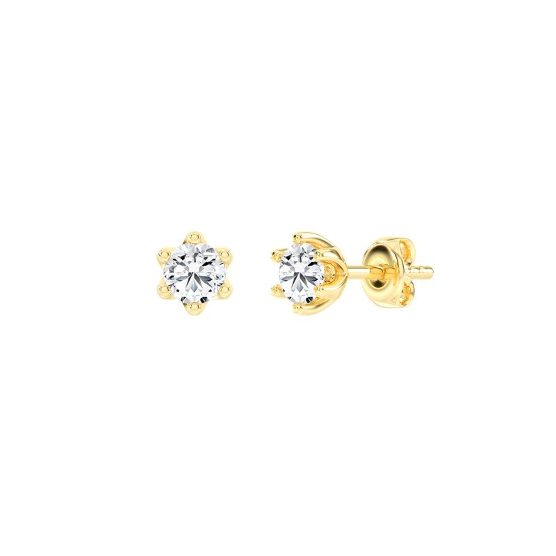 WILHELM MÜLLER -  Ohrstecker 585 Gelbgold mit Brillanten 6er Krappe