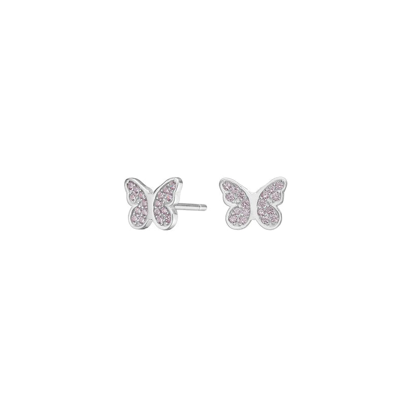 NOA KIDS - Ohrstecker Schmetterling mit Rosa Zirkonia