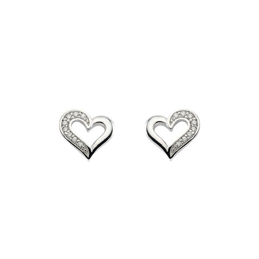FRÖHLICH - Ohrstecker Herzen in Silber rhodiniert mit Zirkonia