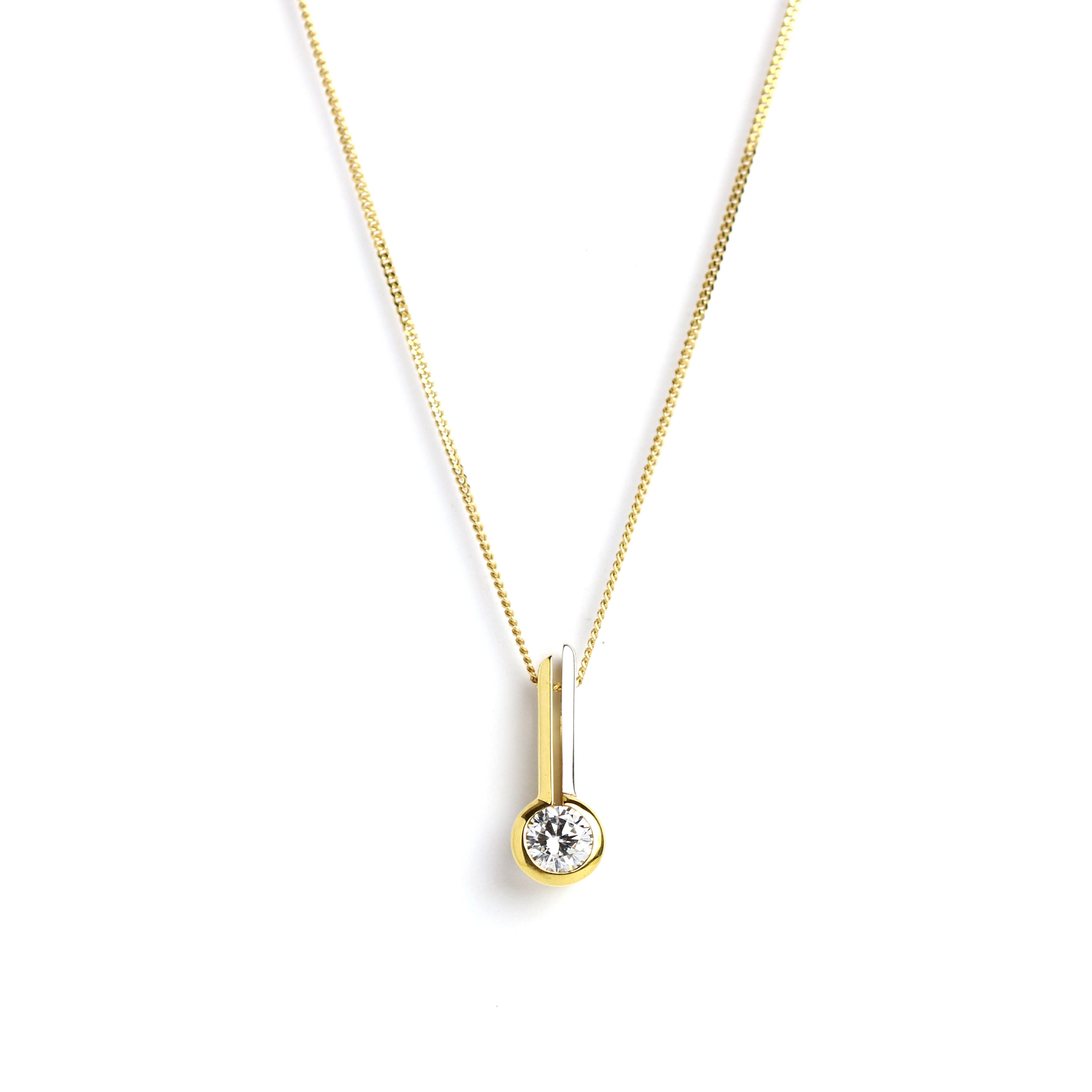 WILHELM MÜLLER - Anhänger in Gold mit einzelnem Zirkonia - Juwelier Donkel