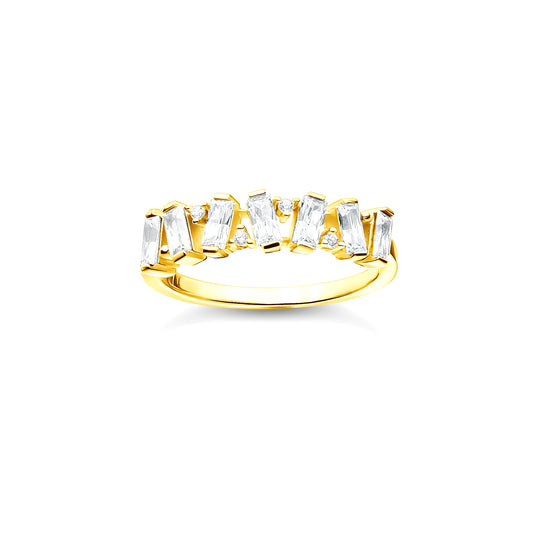 THOMAS SABO - Ring weiße Steine baguette in silber vergoldet