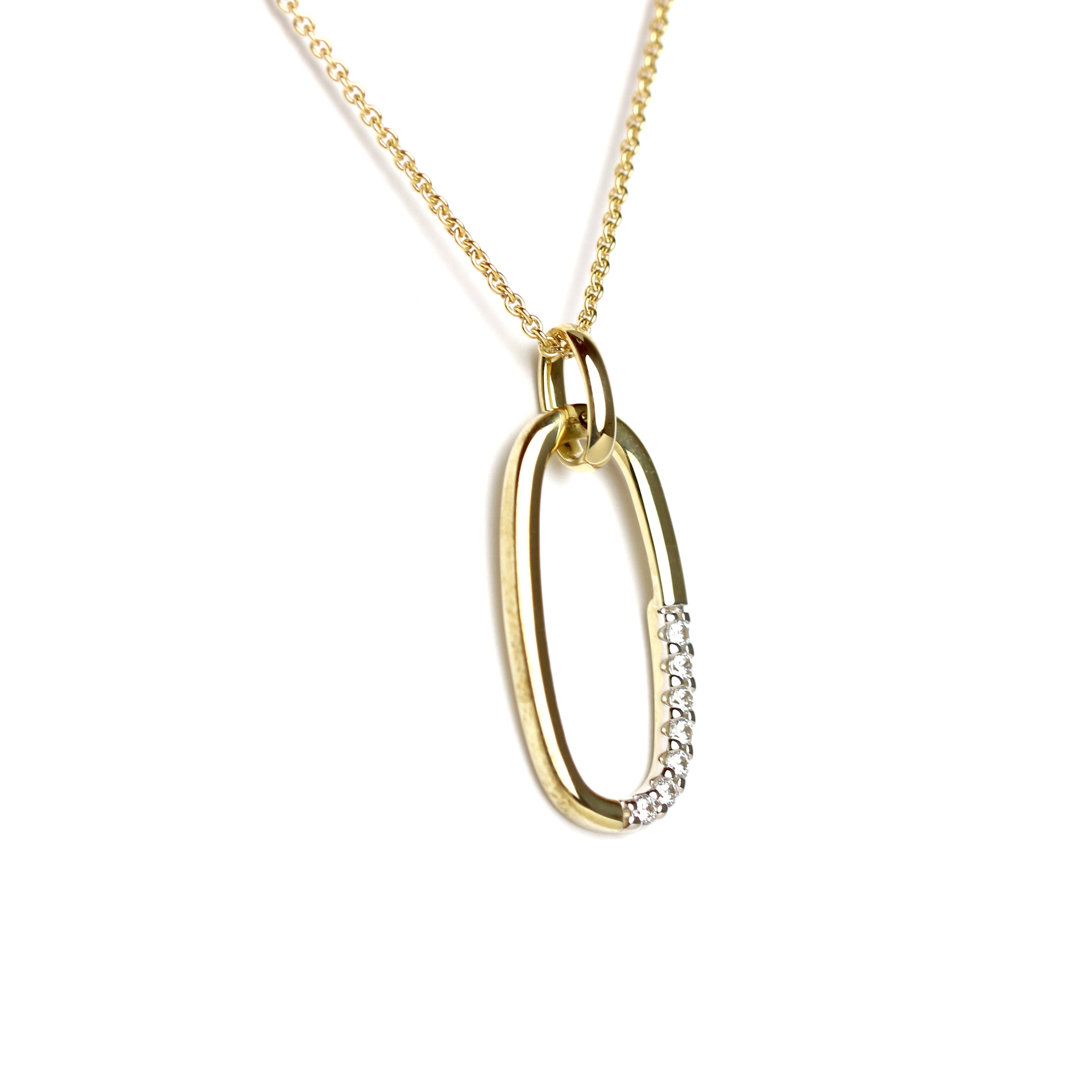 WILHELM MÜLLER- Anhänger Oval in Gold mit Zirkonia